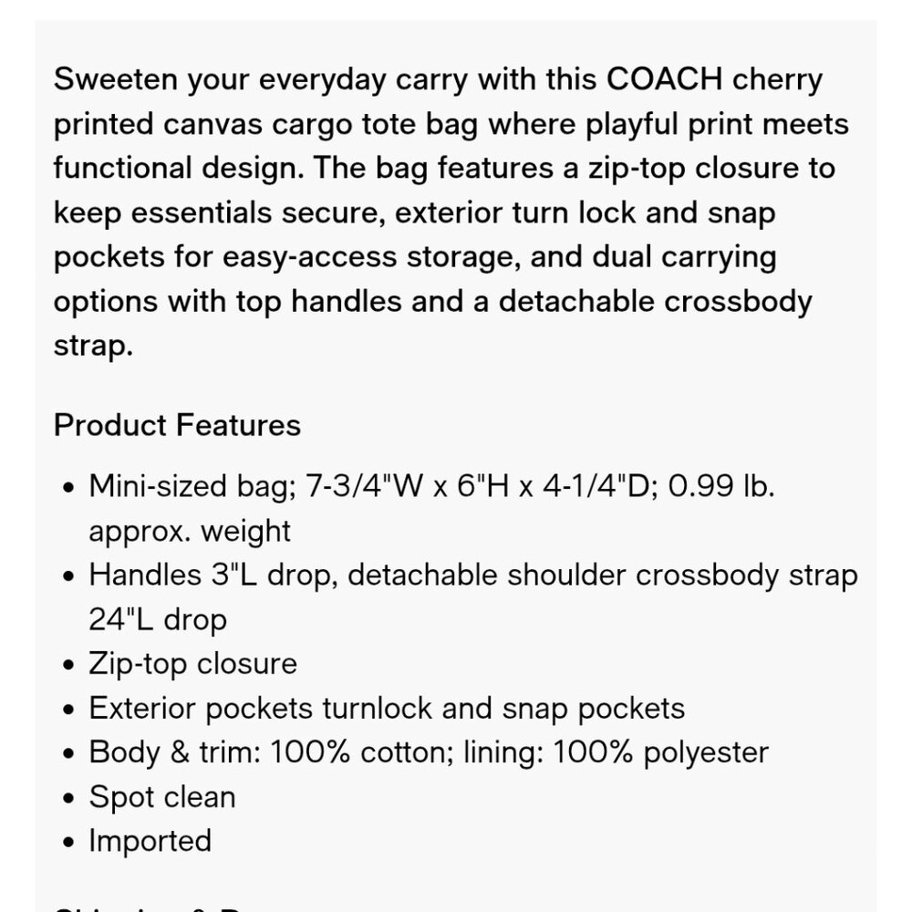Cherry coach mini tote - Picture 5 of 5